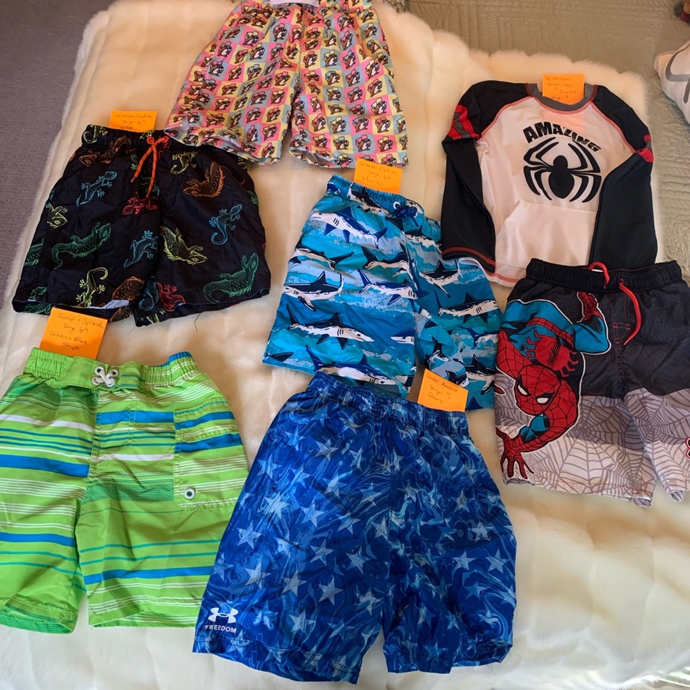 5 Pair of Boys Swim Trunks and 1 Swim Set